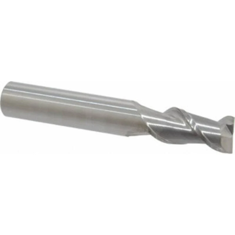 KYOCERA SGS 3/8, 3/4 LOC, 3/8 Shank Diam, 2-1/2 OAL, 2 Flute, Solid Carbide Square End Mill Single End, Uncoated, Spi...